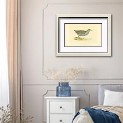 «Baillon's Crake 1» в интерьере спальни в стиле прованс с синими деталями