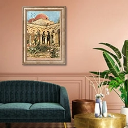 «S. Giovanni Degli Eremiti, Palermo» в интерьере классической гостиной над диваном