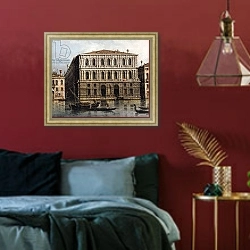 «The Palazzo Pesaro from the Grand Canal, Venice,» в интерьере спальни с акцентной стеной