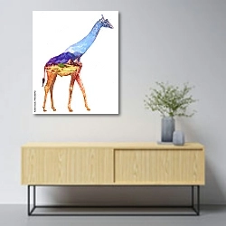 «Жираф и прерия» в интерьере в скандинавском стиле над тумбой