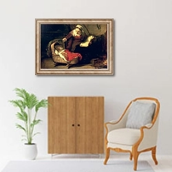«The Holy Family, c.1645 2» в интерьере в классическом стиле над комодом