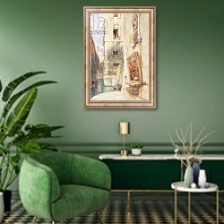 «Venice 11» в интерьере гостиной в зеленых тонах