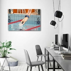 «Повец, ныряющий в бассейн» в интерьере современного офиса в минималистичном стиле