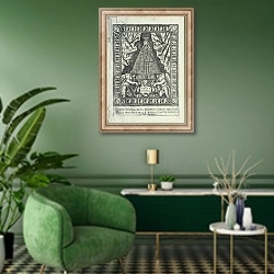 «Our Lady of Guadalupe» в интерьере гостиной в зеленых тонах