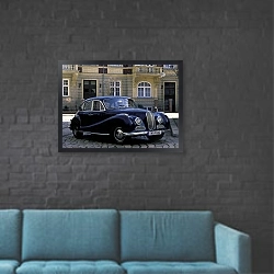 «BMW 502 3.2 Liter Super '1963–64» в интерьере в стиле лофт с черной кирпичной стеной