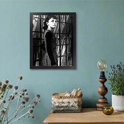 «Хепберн Одри 85» в интерьере в стиле ретро с бирюзовыми стенами