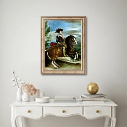 «Equestrian Portrait of King Philip IV of Spain» в интерьере в классическом стиле над столом