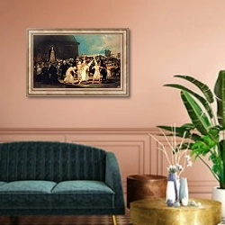 «Procession of Flagellants, 1815-19» в интерьере классической гостиной над диваном