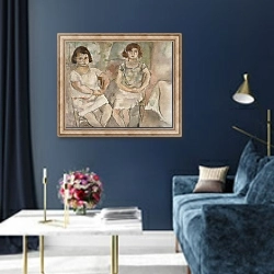 «Rosette and Nana, 1925» в интерьере в классическом стиле в синих тонах
