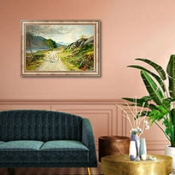 «The Mountains of Moidart» в интерьере классической гостиной над диваном