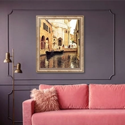 «Rio della maddalena» в интерьере гостиной с розовым диваном