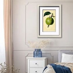 «Красивая груша» в интерьере спальни в стиле прованс с синими деталями