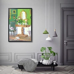 «Green Hallway» в интерьере гостиной в классическом стиле над диваном