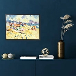 «Fishing Boat Beach» в интерьере в классическом стиле в синих тонах