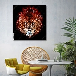 «Огненный лев 2» в интерьере в классическом стиле над комодом