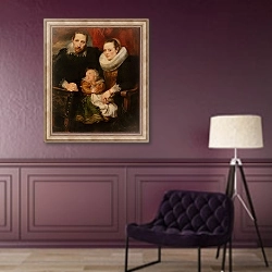 «A Family Portrait, c.1618-21» в интерьере в классическом стиле в фиолетовых тонах