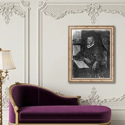 «Portrait of Giovanni Pierluigi da Palestrina» в интерьере в классическом стиле над банкеткой