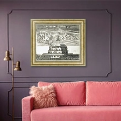 «Форт Кроншлот» в интерьере гостиной с розовым диваном
