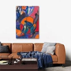 «Komposition» в интерьере современной гостиной над диваном