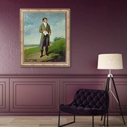 «Portrait of a man» в интерьере в классическом стиле в фиолетовых тонах