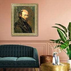 «Автопортрет 17» в интерьере классической гостиной над диваном