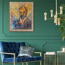 «Sigmund Freud» в интерьере в классическом стиле с зеленой стеной
