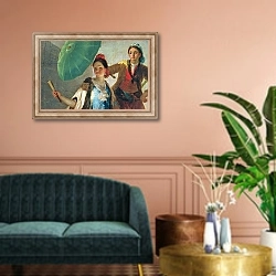 «The Parasol, 1777 2» в интерьере классической гостиной над диваном