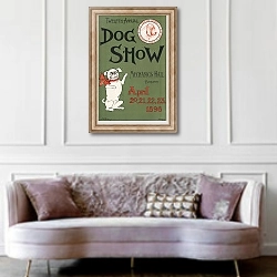«Twelfth annual dog show» в интерьере гостиной в классическом стиле над диваном