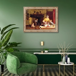 «Preserving Jam» в интерьере гостиной в зеленых тонах