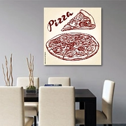«Эскиз с пиццей» в интерьере современной кухни над столом