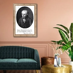 «Portrait of Emmanuel Kant» в интерьере классической гостиной над диваном