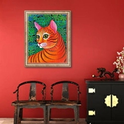 «Tiger Cat, 2012,» в интерьере в этническом стиле