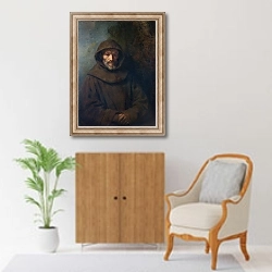 «Францисканский монах» в интерьере в классическом стиле над комодом