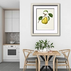 «Pears - Poire Leopold» в интерьере кухни в светлых тонах над обеденным столом