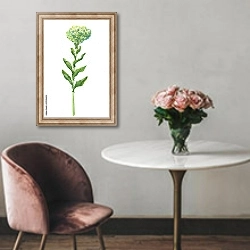 «Веточка с цветами луговых диких растений» в интерьере в классическом стиле над креслом