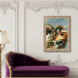 «Bonaparte Crossing the Alps» в интерьере в классическом стиле над банкеткой