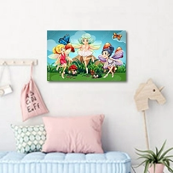 «Феи в саду с бабочками» в интерьере детской комнаты для девочки в пастельных тонах