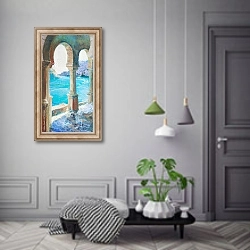 «Вид на море из арки» в интерьере коридора в классическом стиле