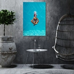 «Подводная медитация» в интерьере в этническом стиле в серых тонах