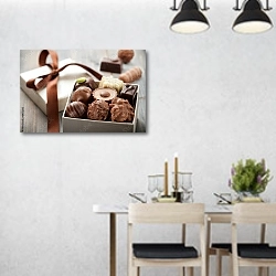 «Шоколад у подарочной коробочке» в интерьере современной столовой над обеденным столом