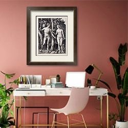 «Адам и Ева» в интерьере современного кабинета в розовых тонах