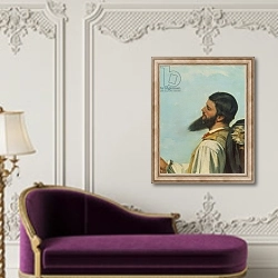 «La Rencontre ou Bonjour M.Courbet,» в интерьере в классическом стиле над банкеткой