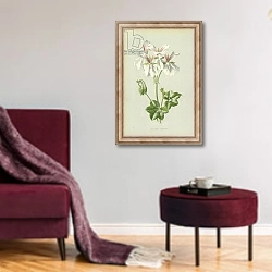 «Ivy-Leaved Geranium» в интерьере гостиной в бордовых тонах