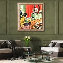 «Norman Gnome 41» в интерьере гостиной в оливковых тонах