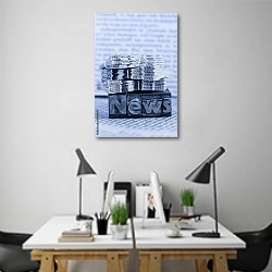 «Новости из газет» в интерьере современного офиса над столами работников