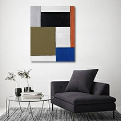 «Composition» в интерьере в стиле минимализм над креслом