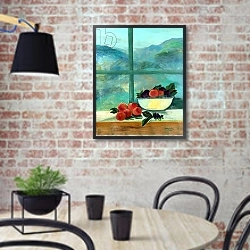 «Interior with Window and Fruits» в интерьере современной кухни с кирпичной стеной