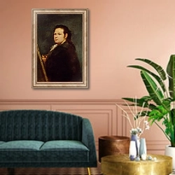 «Self portrait, 1783» в интерьере классической гостиной над диваном
