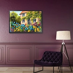 «Дом с цветником» в интерьере в классическом стиле в фиолетовых тонах