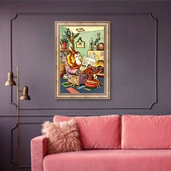 «Harold Hare 104» в интерьере гостиной с розовым диваном